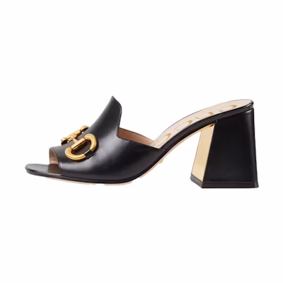 (W) Gucci slide sandal with Horsebit 'Black Leather'