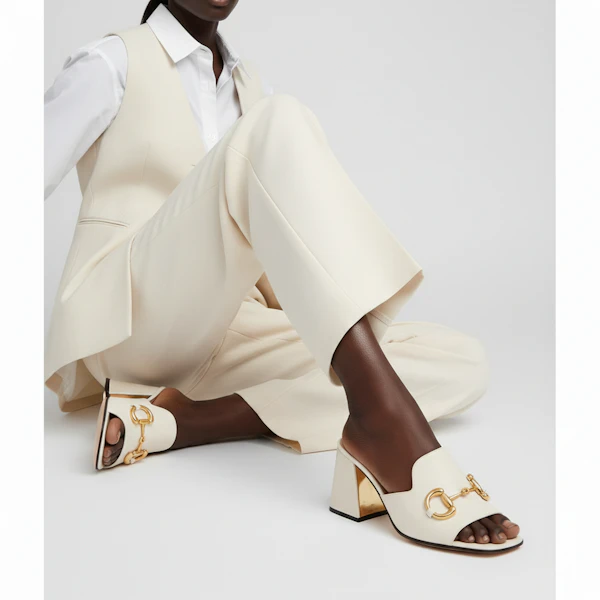 (W) Gucci Horsbit Sandal Tumit 75mm Kulit Putih 655412-BKO00-9022 Order (W) Gucci Horsbit Sandal Tumit 75mm Kulit Putih 655412-BKO00-9022