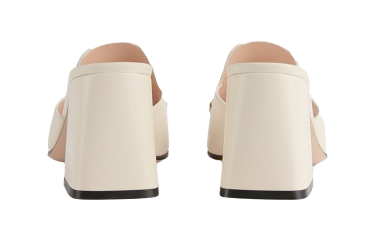 Details for (W) Gucci Horsbit Sandal Tumit 75mm Kulit Putih 655412-BKO00-9022