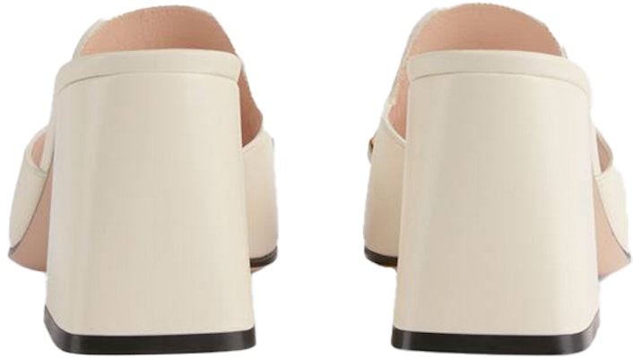 (W) Gucci Horsbit Sandal Tumit 75mm Kulit Putih 655412-BKO00-9022 Details for (W) Gucci Horsbit Sandal Tumit 75mm Kulit Putih 655412-BKO00-9022