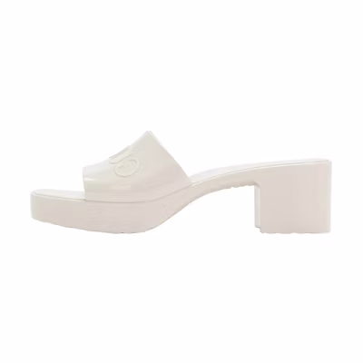 (W) Gucci Slide Shoe White