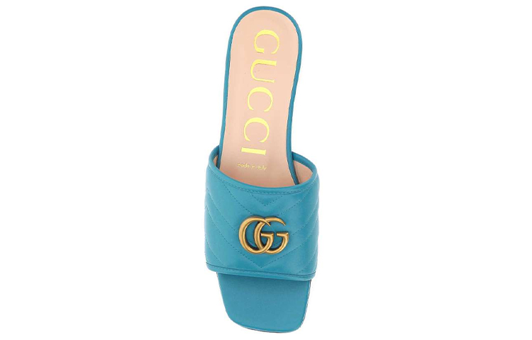 (W) Gucci Slide with Quilted Strap 'Blue Fashion Casual' 圖 3