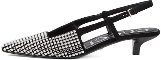 (Women) Gucci Slingback Pump with Crystals 'Black' 679364-C2000-1000 (Women) Gucci Slingback Pump with Crystals 'Black' 679364-C2000-1000