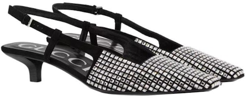 (W) グッチ クリスタル スリングバック パンプス (ブラック) 679364-C2000-1000 Lookbook (W) グッチ クリスタル スリングバック パンプス (ブラック) 679364-C2000-1000