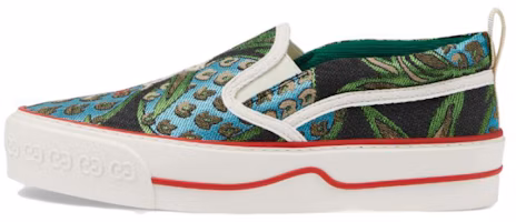 (Women) Gucci Slip-On 'Black Blue Green Embroidery' 631726-2DJ20-8865 (Women) Gucci Slip-On 'Black Blue Green Embroidery' 631726-2DJ20-8865