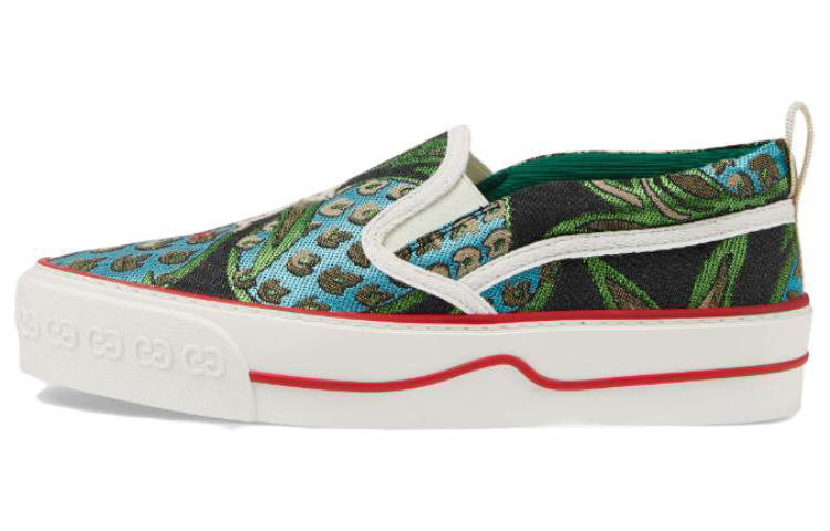 (Women) Gucci Slip-On 'Black Blue Green Embroidery' 631726-2DJ20-8865