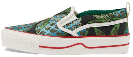 (Women) Gucci Slip-On 'Black Blue Green Embroidery' 631726-2DJ20-8865 (Women) Gucci Slip-On 'Black Blue Green Embroidery' 631726-2DJ20-8865