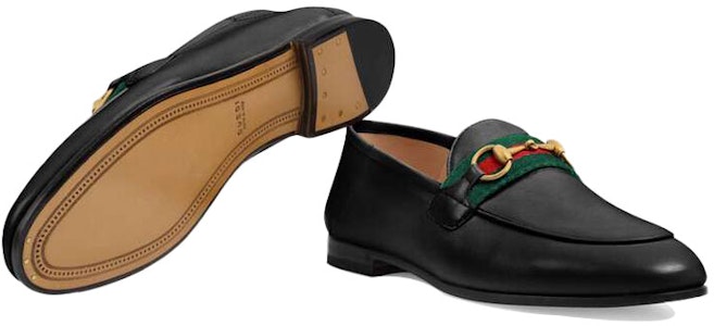 (W) Gucci Slip On Loafer Kulit Hitam dengan Web 631619-CQXM0-1060 Details for (W) Gucci Slip On Loafer Kulit Hitam dengan Web 631619-CQXM0-1060