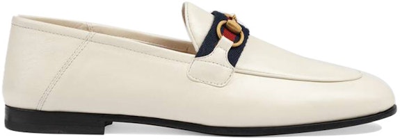 (W) Gucci Sepatu Loafer Slip On Kulit Putih dengan Web 631619-CQXM0-9065 Order (W) Gucci Sepatu Loafer Slip On Kulit Putih dengan Web 631619-CQXM0-9065