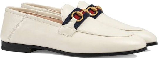 (W) Gucci Sepatu Loafer Slip On Kulit Putih dengan Web 631619-CQXM0-9065 Lookbook (W) Gucci Sepatu Loafer Slip On Kulit Putih dengan Web 631619-CQXM0-9065
