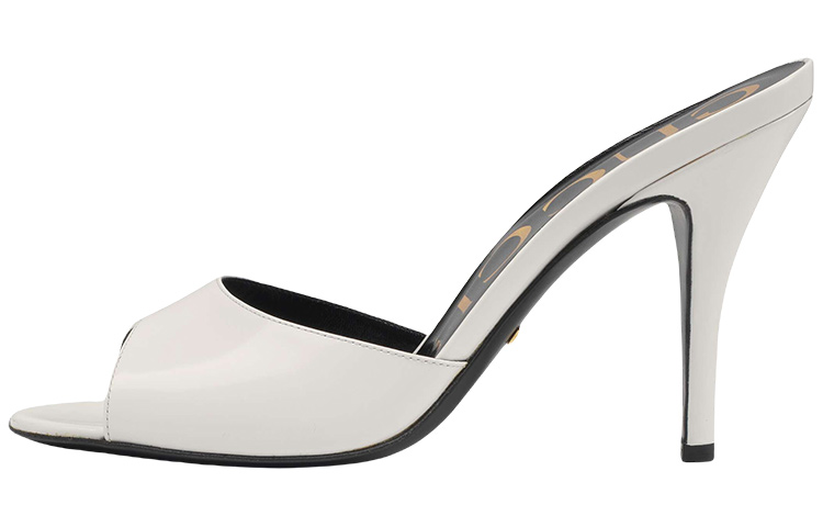 (Women) Gucci Slip On Stiletto Heeled Slides 'White' 593389-CLG00-9014
