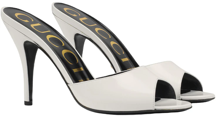 (W) Gucci Sandalias Blancas de Tacón de Aguja Tipo Mule 593389-CLG00-9014 Lookbook (W) Gucci Sandalias Blancas de Tacón de Aguja Tipo Mule 593389-CLG00-9014
