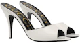 Lookbook (W) Gucci Sandalias Blancas de Tacón de Aguja Tipo Mule 593389-CLG00-9014