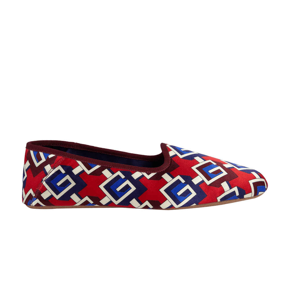 Buy (W) 古驰几何G印花红色缎面拖鞋 662868-20T10-6499