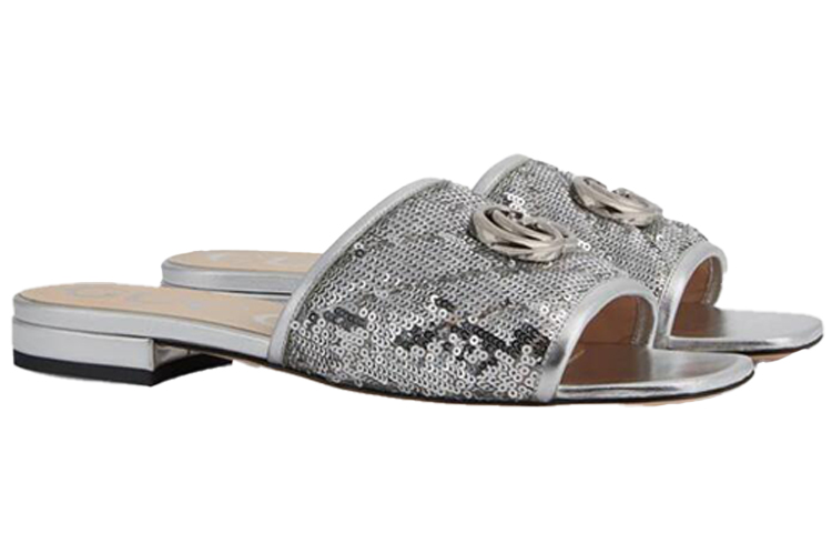 Order (W) 구찌 실버 슬리퍼 (Gucci Silver Slippers) 646552-2MO70-8174