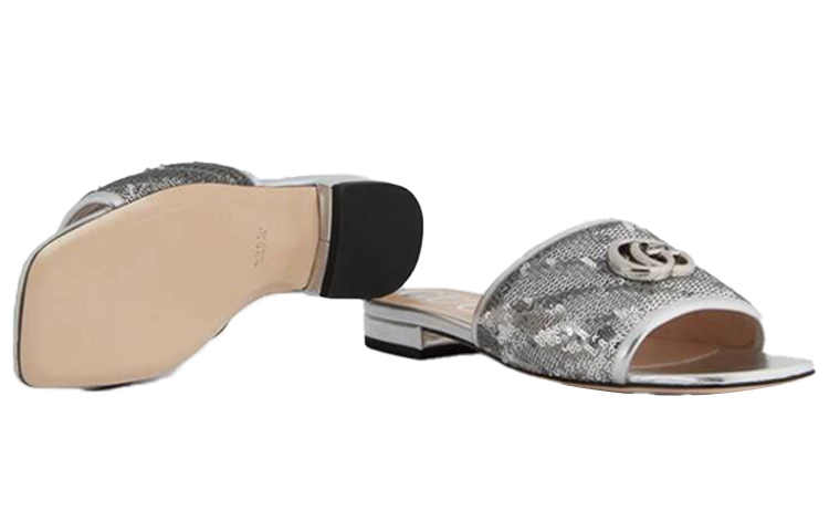Purchase (W) 구찌 실버 슬리퍼 (Gucci Silver Slippers) 646552-2MO70-8174