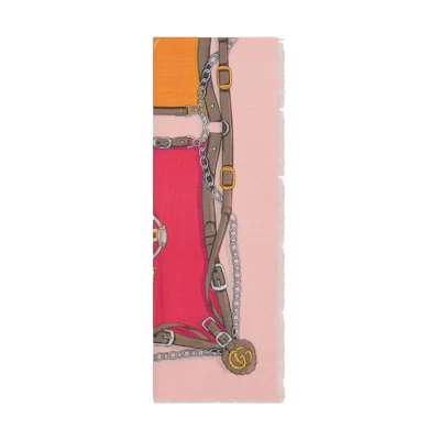 (Women) GUCCI Soft Comfortable Fashion Silk Scarf. 7213333GAJE5972