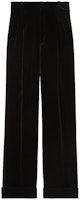 (Women) Gucci Solid-Color High-Waist Button Straight-Leg Pants Black 711768-ZJV75-1000 (Women) Gucci Solid-Color High-Waist Button Straight-Leg Pants Black 711768-ZJV75-1000