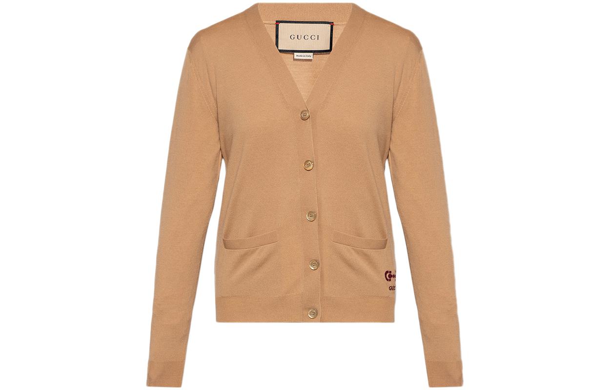 (Women) Gucci Solid Brown Knit Sweater 731059-XKCZ3-2184