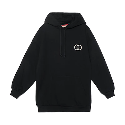 (Women) Gucci Solid Color Cotton Knit Hoodie - Black 753595-XJFV9-1043