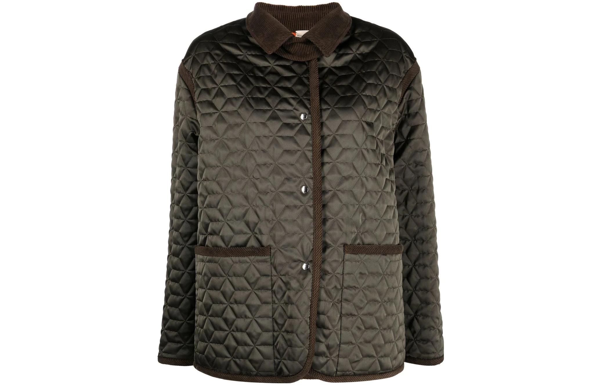 (Women) Gucci Solid Color Logo Patch Reversible Jacket Green 691105-Z8A0F-3632