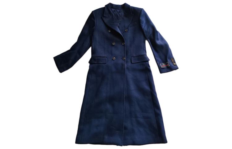 (Women) Gucci Solid Double-Breasted Casual Coat in Dark Blue 674003-ZAHI4-4240