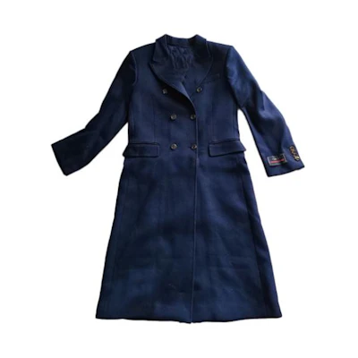 (Women) Gucci Solid Double-Breasted Casual Coat in Dark Blue 674003-ZAHI4-4240
