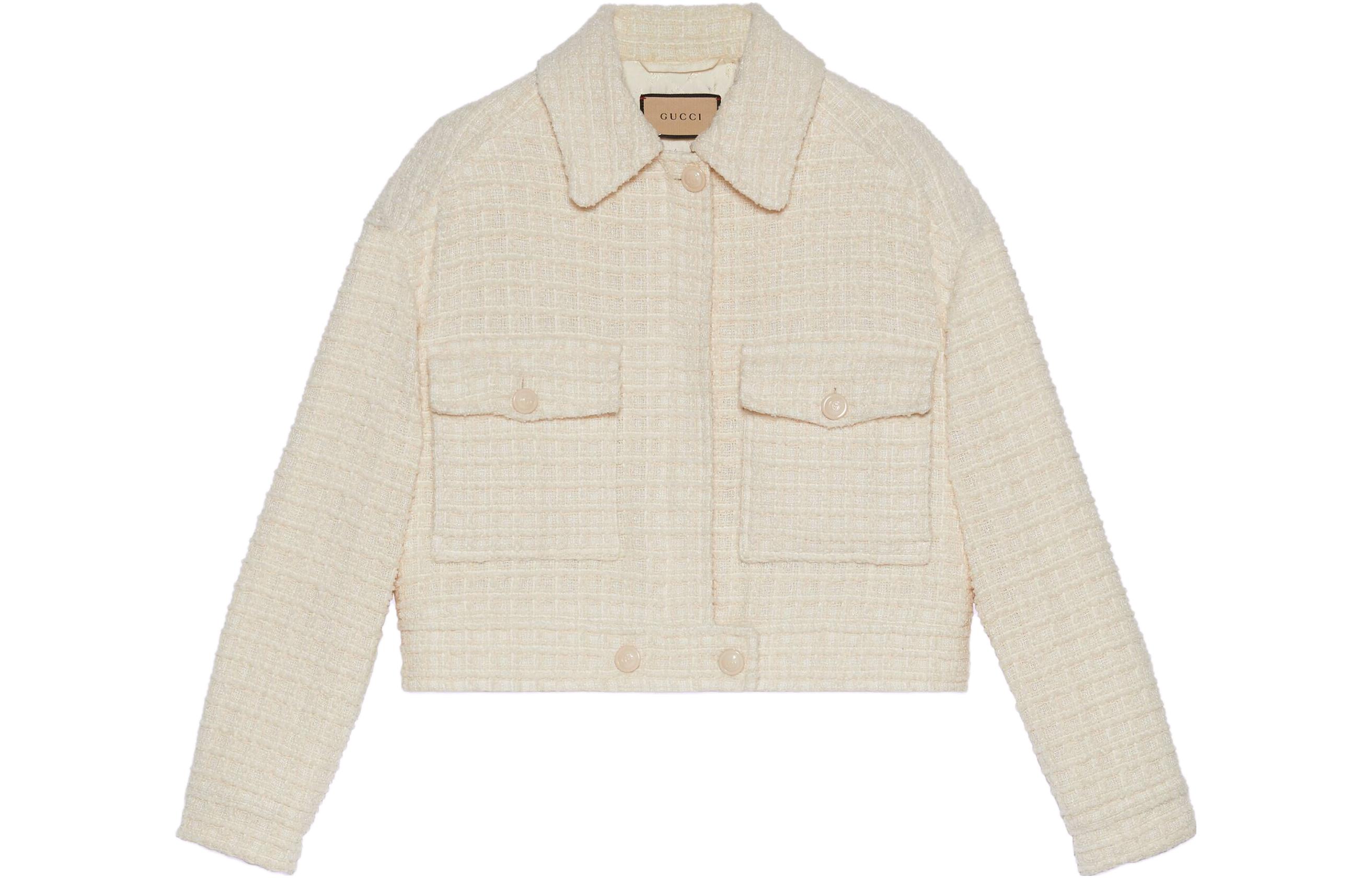 (Women) Gucci Solid Ivory Blazer with Peak Lapel from SS23 Collection 721995-ZAK59-9200