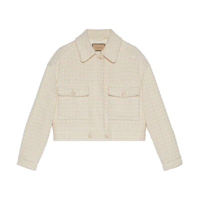 (Women) Gucci Solid Ivory Blazer with Peak Lapel from SS23 Collection 721995-ZAK59-9200