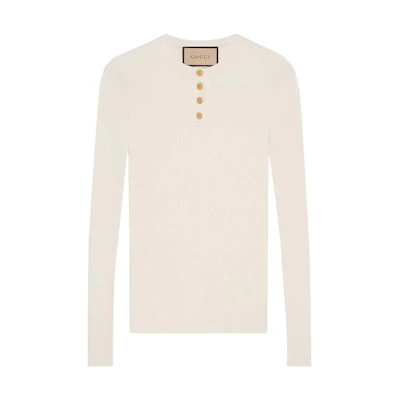(Women) Gucci Solid Ivory Long Sleeve Knit Sweater 691568-XKCAJ-9200