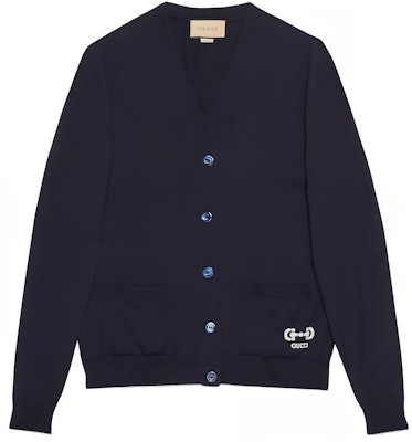 (W) Gucci 深藍色V領長袖針織開襟毛衣 731059-XKCZ3-4330 Buy (W) Gucci 深藍色V領長袖針織開襟毛衣 731059-XKCZ3-4330