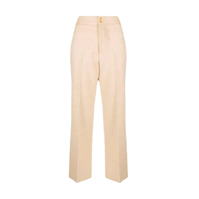 (Women) Gucci Solid Zip High-Waisted Casual Pants Women Beige 726112-ZAKGG-9033