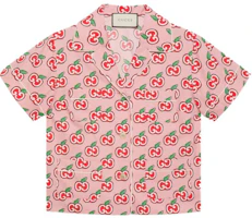(Women) GUCCI Special Edition Pink Bowling Short Sleeve UV Shirt 629004-ZAEYQ-5196 (Women) GUCCI Special Edition Pink Bowling Short Sleeve UV Shirt 629004-ZAEYQ-5196