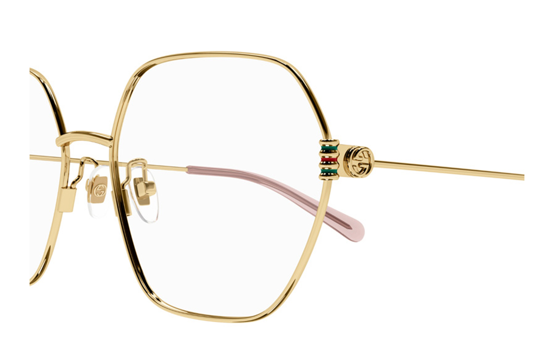 (Women) GUCCI Spring/Summer '23 Vintage Optical Irregular Alloy Glasses Gold Women GG1285O-001 圖 4