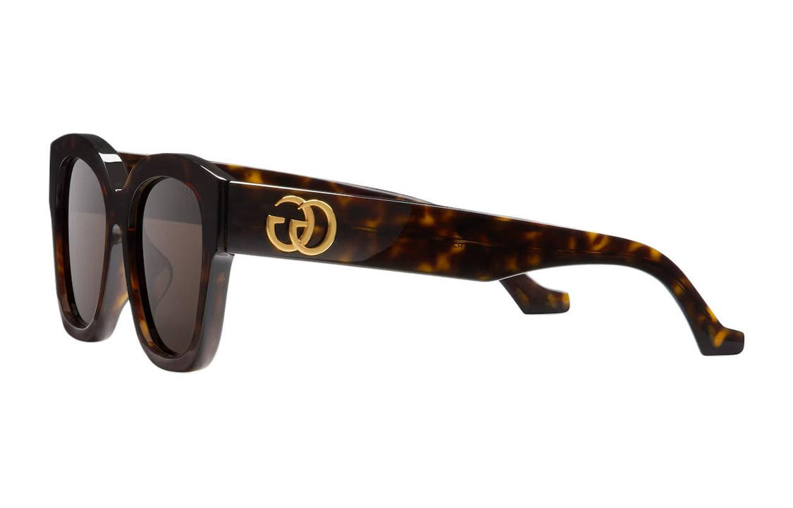 (Women) GUCCI Square Acetate Sunglasses for Women Tortoiseshell with Logo Temples. 778270J07402323 圖 2