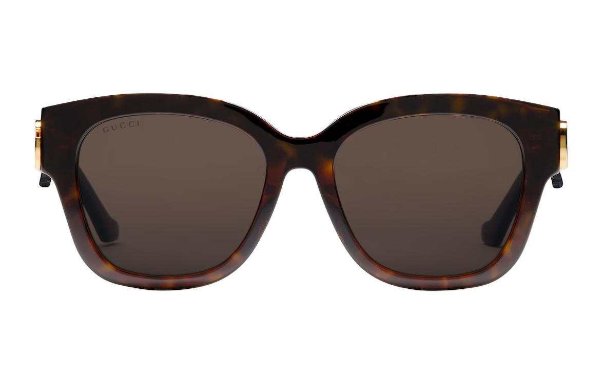 (Women) GUCCI Square Acetate Sunglasses for Women Tortoiseshell with Logo Temples. 778270J07402323 圖 3