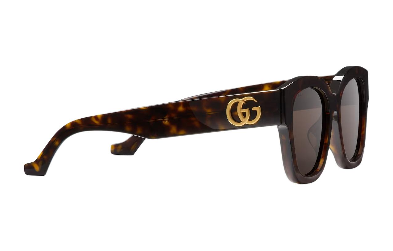 (Women) GUCCI Square Acetate Sunglasses for Women Tortoiseshell with Logo Temples. 778270J07402323 圖 4
