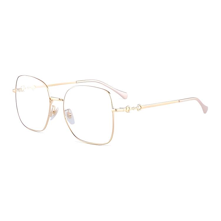 (Women) GUCCI Square Optical Glasses Women Gold/Silver Urban Design Alloy Frame 0883