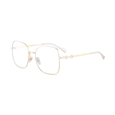 (Women) GUCCI Square Optical Glasses Women Gold/Silver Urban Design Alloy Frame 0883