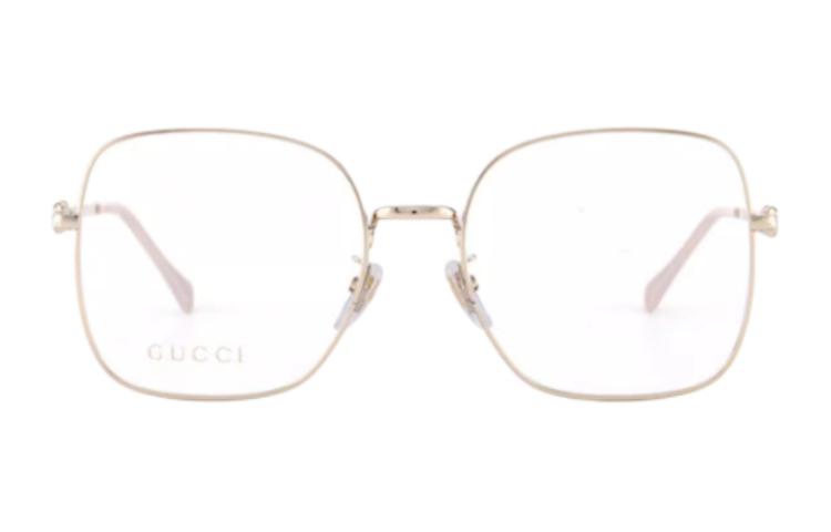 Order (Women) GUCCI Square Optical Glasses Women Gold/Silver Urban Design Alloy Frame 0883