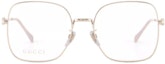 Order (Women) GUCCI Square Optical Glasses Women Gold/Silver Urban Design Alloy Frame 0883