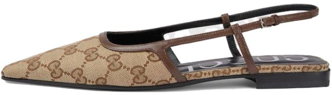 (W) Gucci GG Slingback Ballet Flat 'Beige Ebony' Sepatu Wanita Coklat 762420-KY980-9763 Buy (W) Gucci GG Slingback Ballet Flat 'Beige Ebony' Sepatu Wanita Coklat 762420-KY980-9763