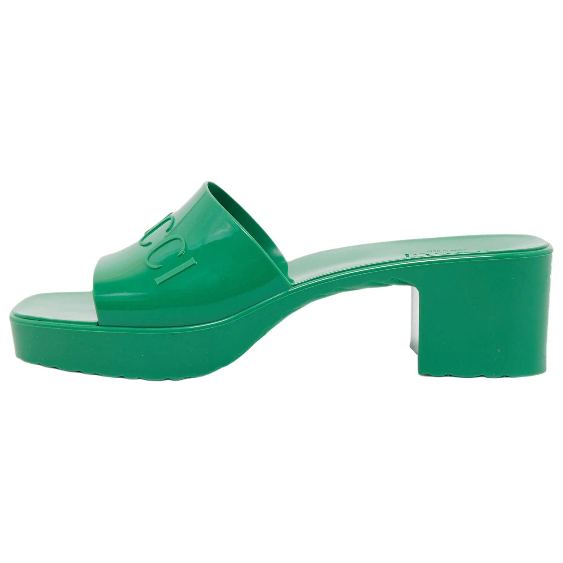 (Women) Gucci Square Toe Open Back Slide 'Green' 624730-J8700-3727