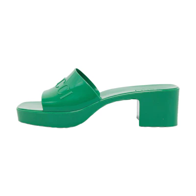 (W) Gucci Square Toe Open Back Slide 'Green'