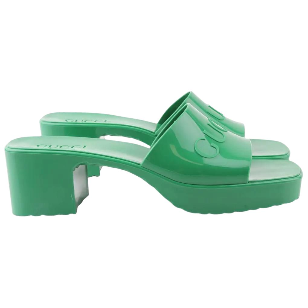 (W) Gucci Square Toe Open Back Slide 'Green' 圖 3