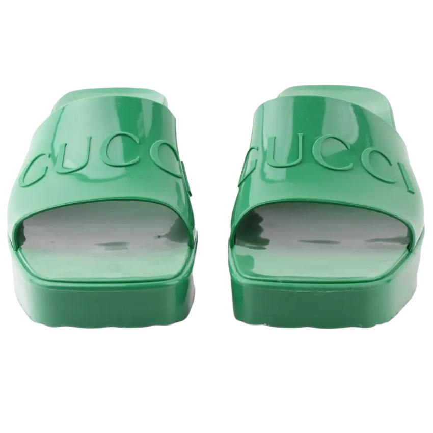 (W) Gucci Square Toe Open Back Slide 'Green' 圖 4