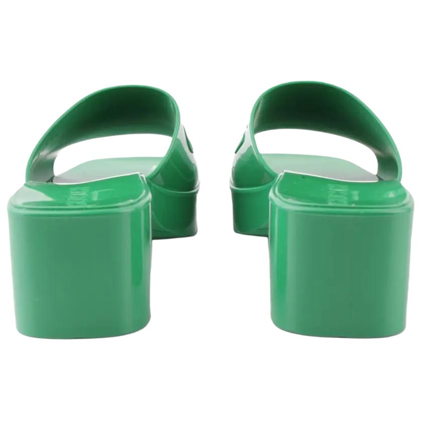 (W) Gucci Square Toe Open Back Slide 'Green' 圖 6