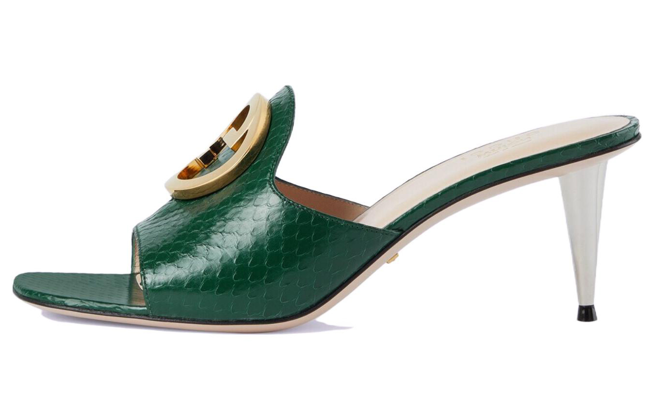 (Women) Gucci Square Toe Thin Heel Sandal 'Fashion Green' 730995-LJM00-3154
