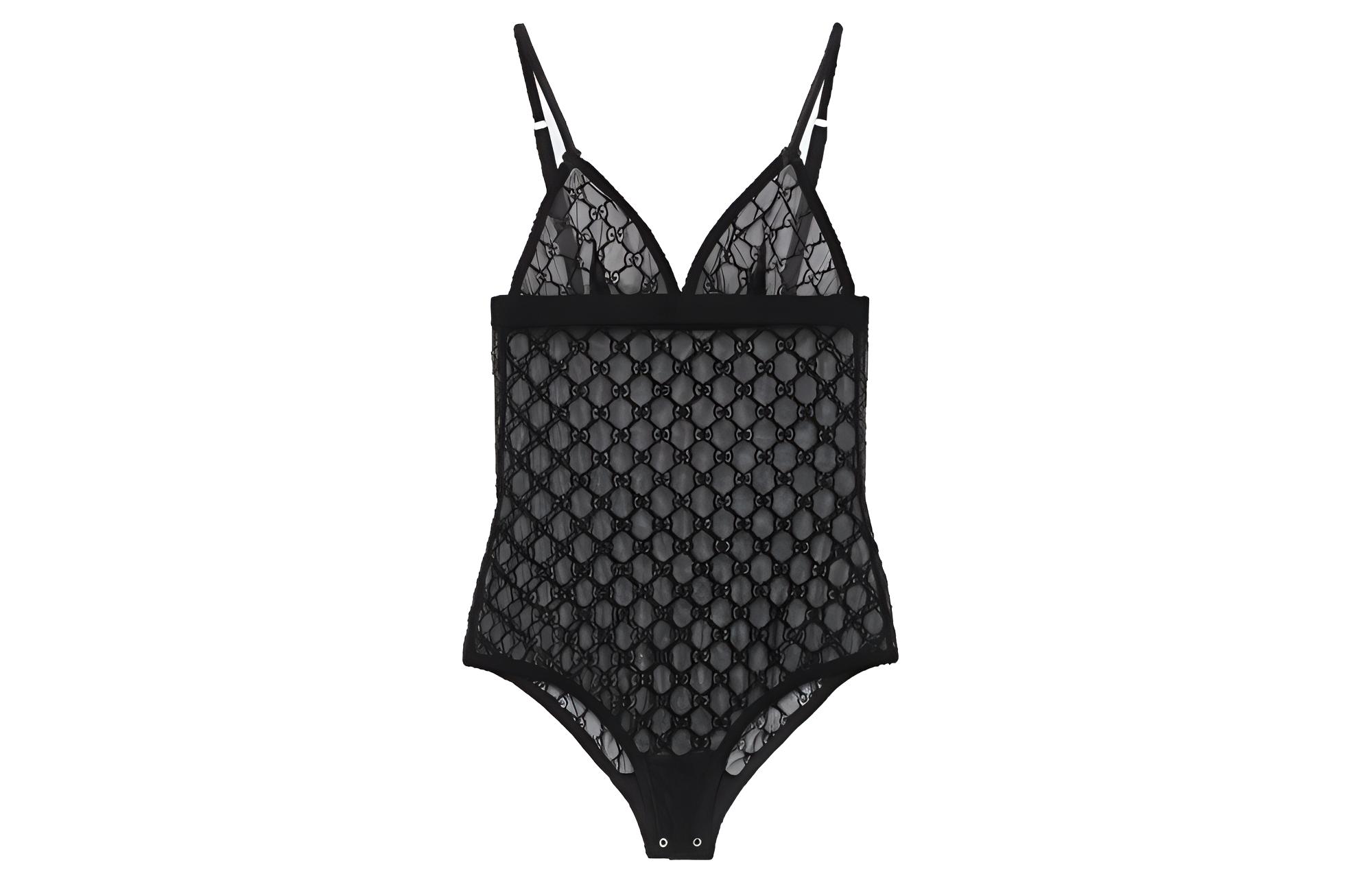 (Women) GUCCI SS20 Black Sheer GG One-Piece Swimsuit 599604-XUAAW-1000