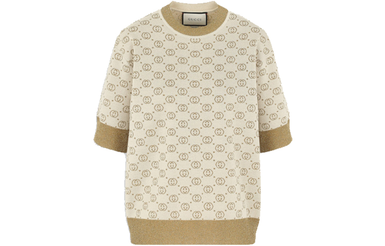 Buy (W) Jersey de Manga Corta Gucci SS20 de Lana Amarillo Claro 605920-XKAHT-8007